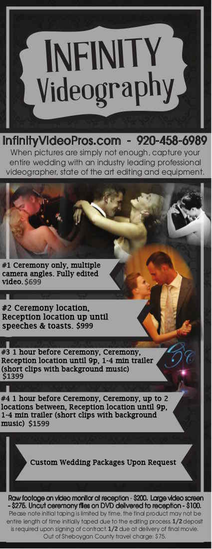 video videography sheboygan weddings price list inexpensive